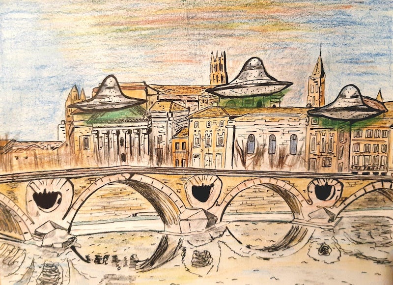 Trois ovnis au-dessus du Pont Neuf